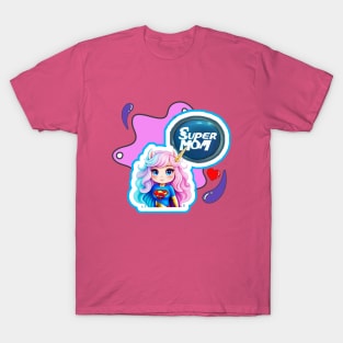 Cute Unicorn Cartoon - SUPER MOM T-Shirt